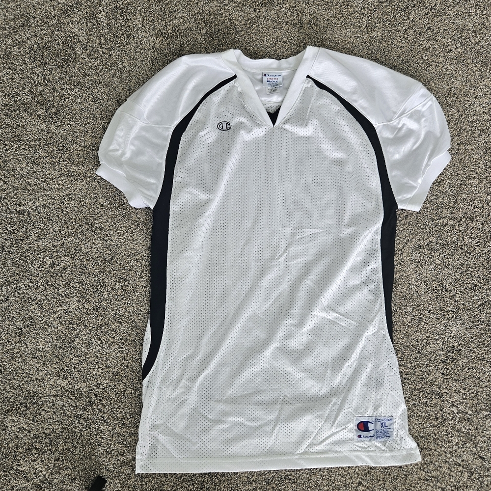 Champion Touchdown Football Game Jersey White Black Men's XLarge NWOT Practice